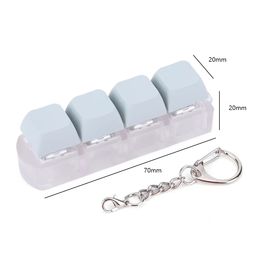 4 Keys Mechanical Keyboard Axis Tester DIY Keycaps Stress Relief Toy Finger Calming Fidget Keyborad Button Office Toy Keychain